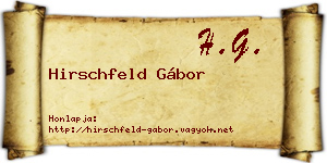 Hirschfeld Gábor névjegykártya